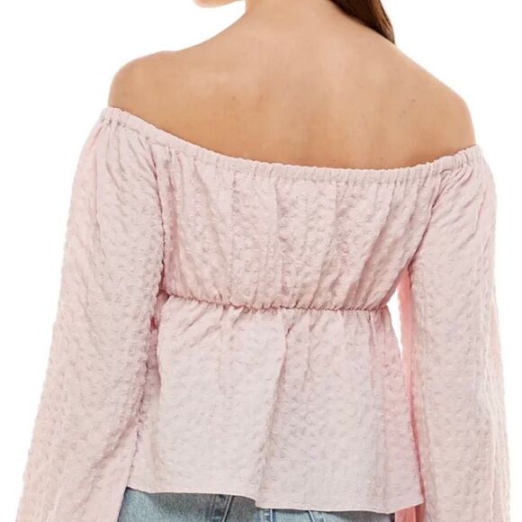 WayF Off the Shoulder Top Size:Large Color: Blush - Picture 2 of 3